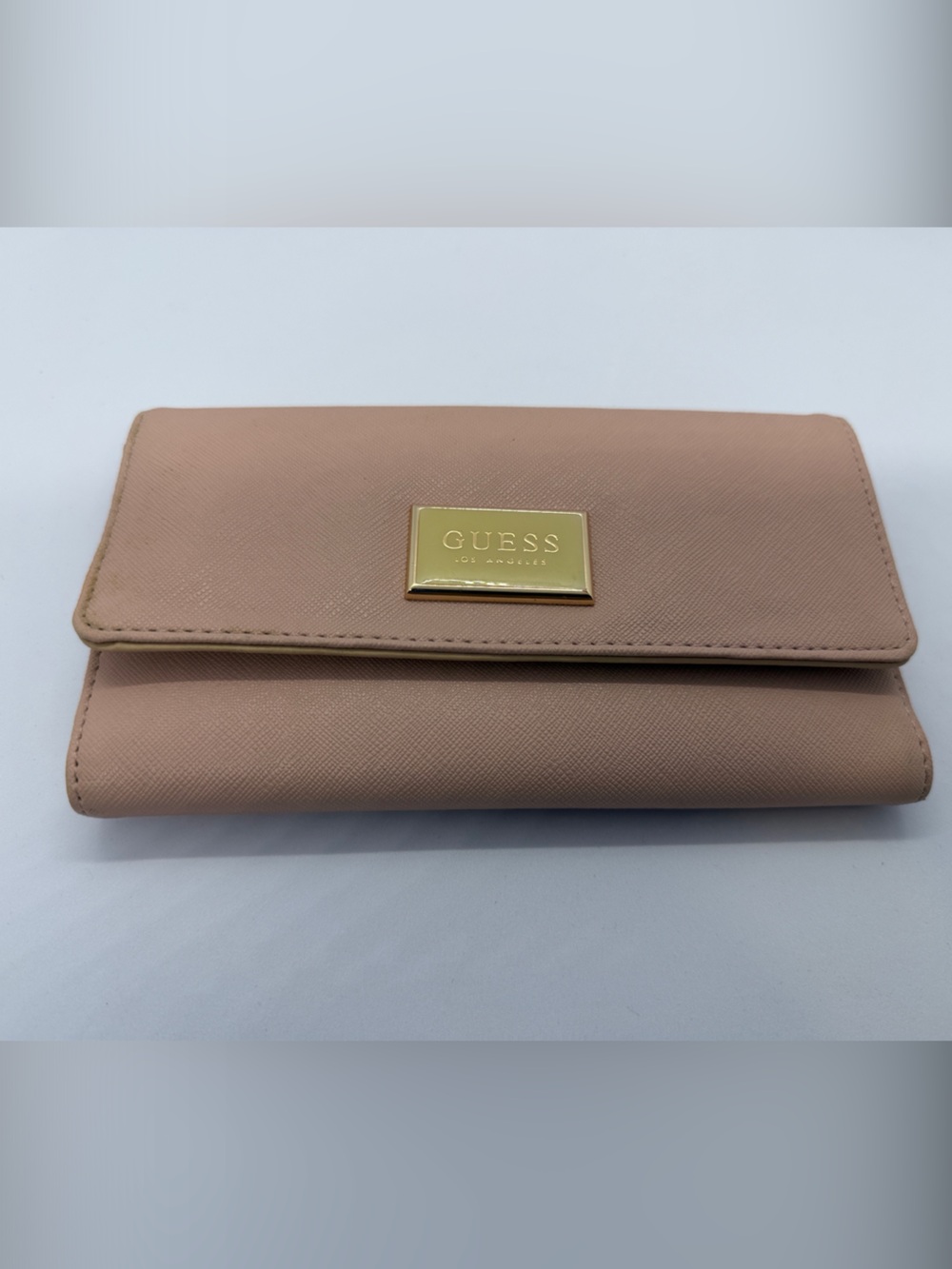 Guess Blush Beige Saffiano Clutch Wallet